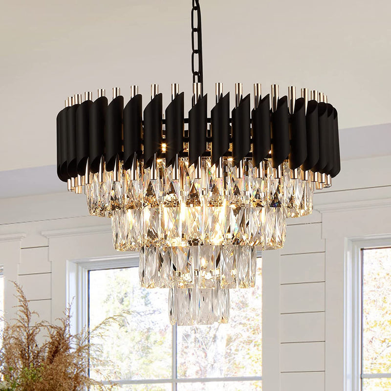 Modern Crystal Chandelier 20" Crystal Ceiling Pendant Light