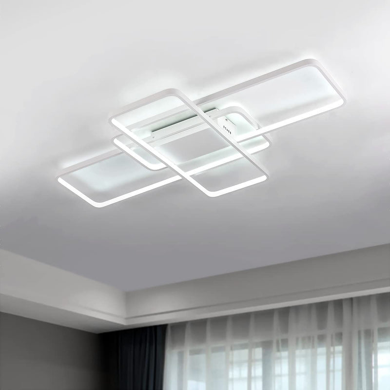 Modern LED Ceiling Light 41'' 60W 3-Square Flush Mount Ceiling Light