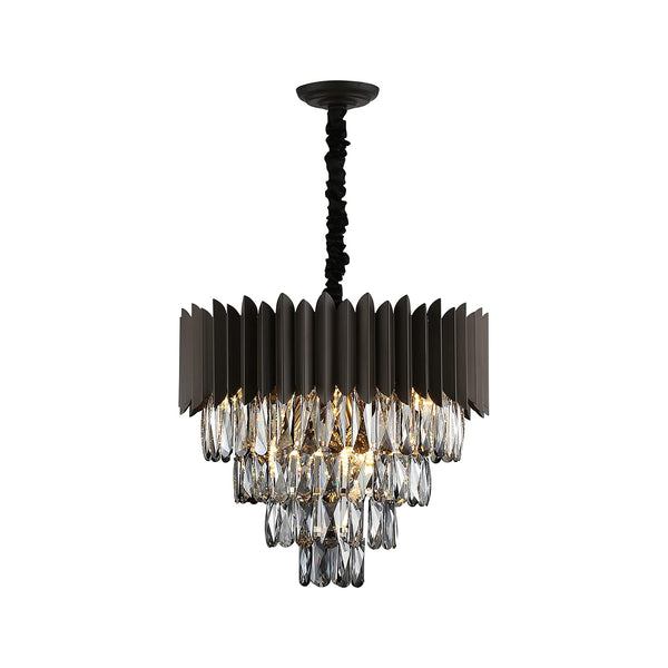 Modern Crystal Chandeliers 20'' Contemporary Black Chandelier