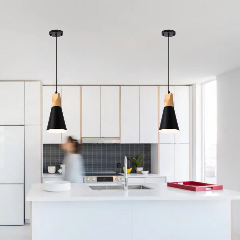 Modern Black Pendant Lighting for Kitchen Island 3 Pack Nordic Hanging Light