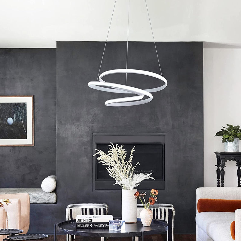 Modern Pendant Lights, LED 3-Layer Chic Irregular Ring Chandelier Handmade Stretch Ceiling Lighting Fixture