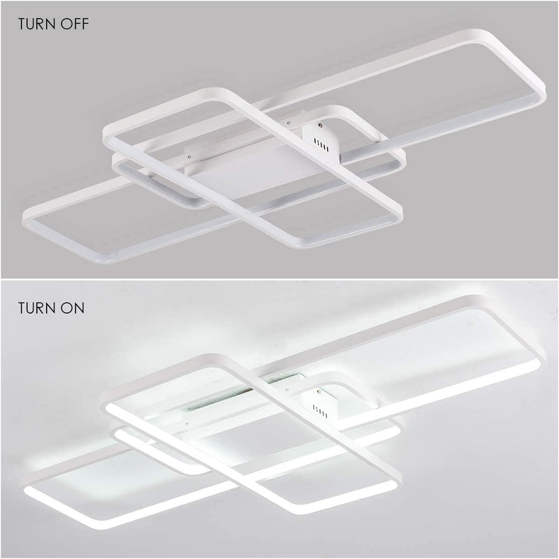 Modern LED Ceiling Light 41'' 60W 3-Square Flush Mount Ceiling Light