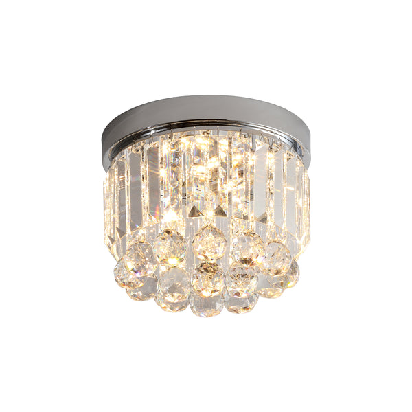 Modern Crystal Ceiling Light LED Mini Chandelier Round Flush Mount