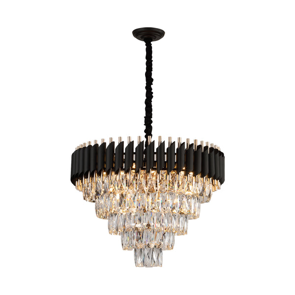 Crystal Chandelier Contemporary, 24" Modern Living Room Chandelier