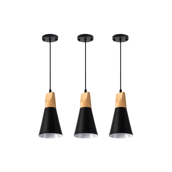 Modern Black Pendant Lighting for Kitchen Island 3 Pack Nordic Hanging Light