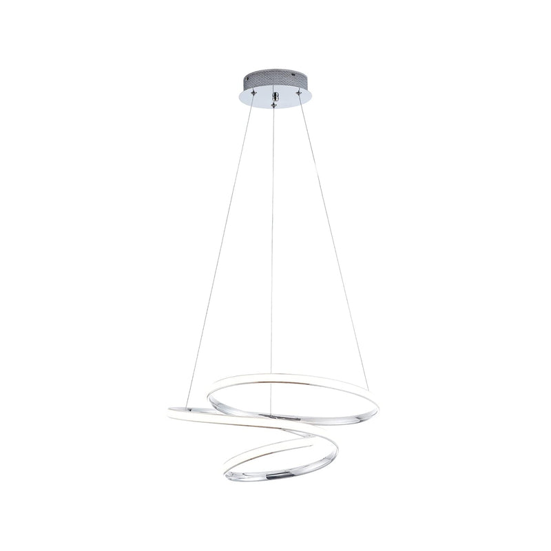 Modern LED Foyer Pendant Light with Irregular Ring Chandelier 40W Warm White 3000K Adjustable 39.4 inch Ceiling Lighting Fixture