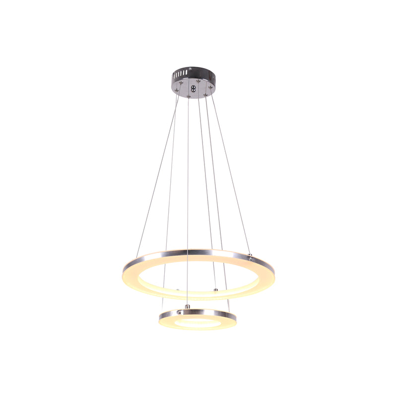 Modern Pendant Lighting, CHYING Acrylic 2-Ring 30W LED Hanging Lights Dimmable Ceiling Light Chandeliers