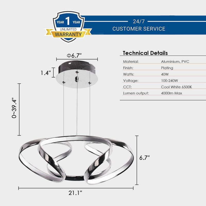 Modern Pendant Light Contemporary Ceiling Chandelier