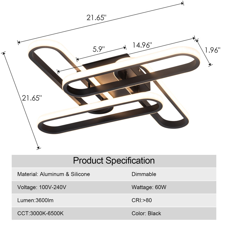 Modern LED Ceiling Light Dimmable Flush Mount Ceiling Light