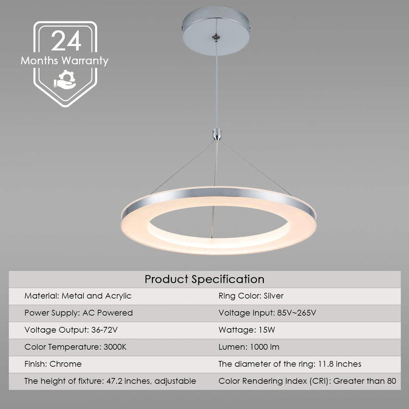 LED Pendant Light, Mini Modern Chandelier Ceiling Light Fixture