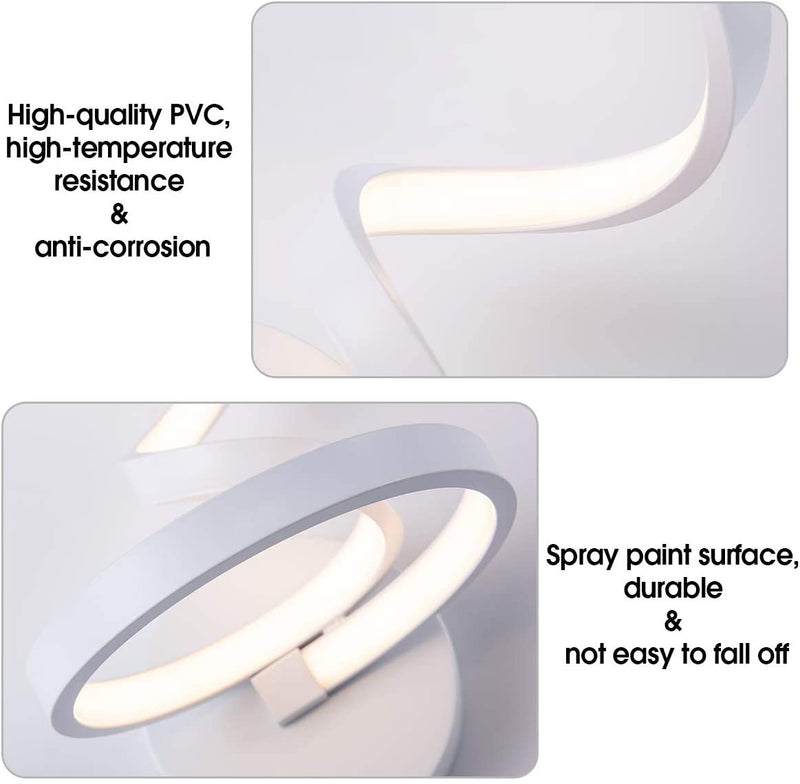 LED Wall Sconce CHYING Modern Spiral Warm White 3000K Sconces Lighting 15W Contemporary Indoor Wall Lamp