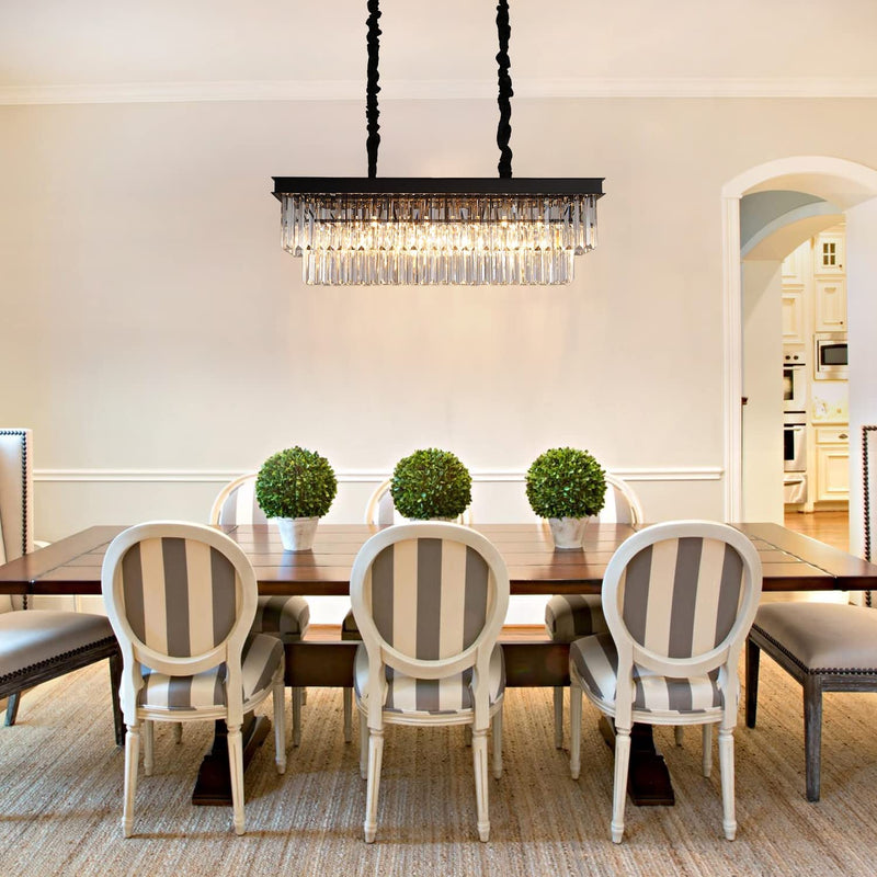 Modern Crystal Chandelier, Rectangular Chandelier