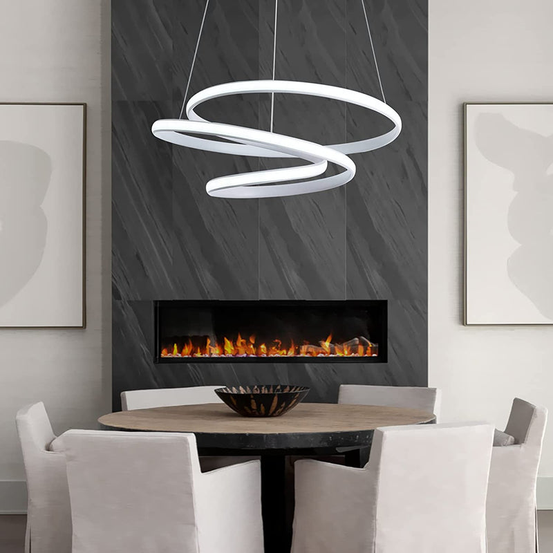 Modern Pendant Lights, LED 3-Layer Chic Irregular Ring Chandelier Handmade Stretch Ceiling Lighting Fixture